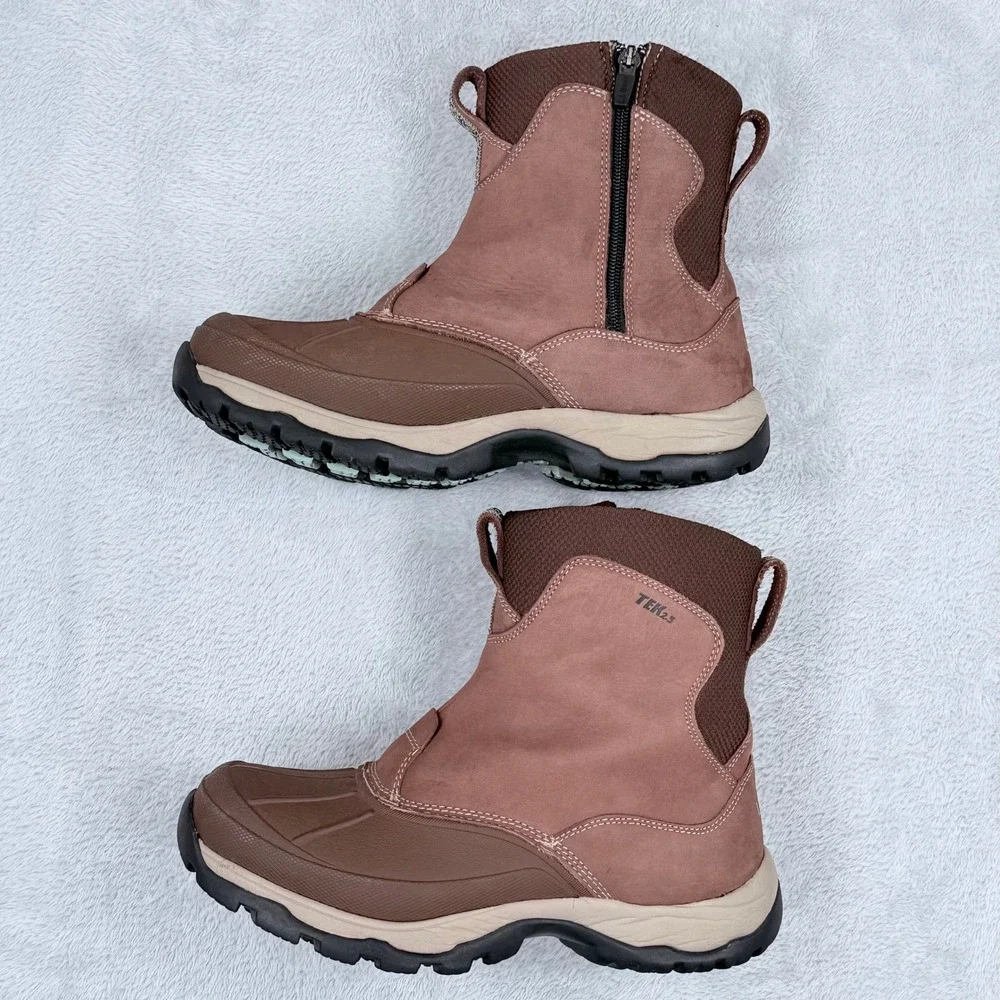 LL Bean Storm Chaser TEK 2.5 Boots Womens 9.5 Brown Primaloft Side Zip Winter